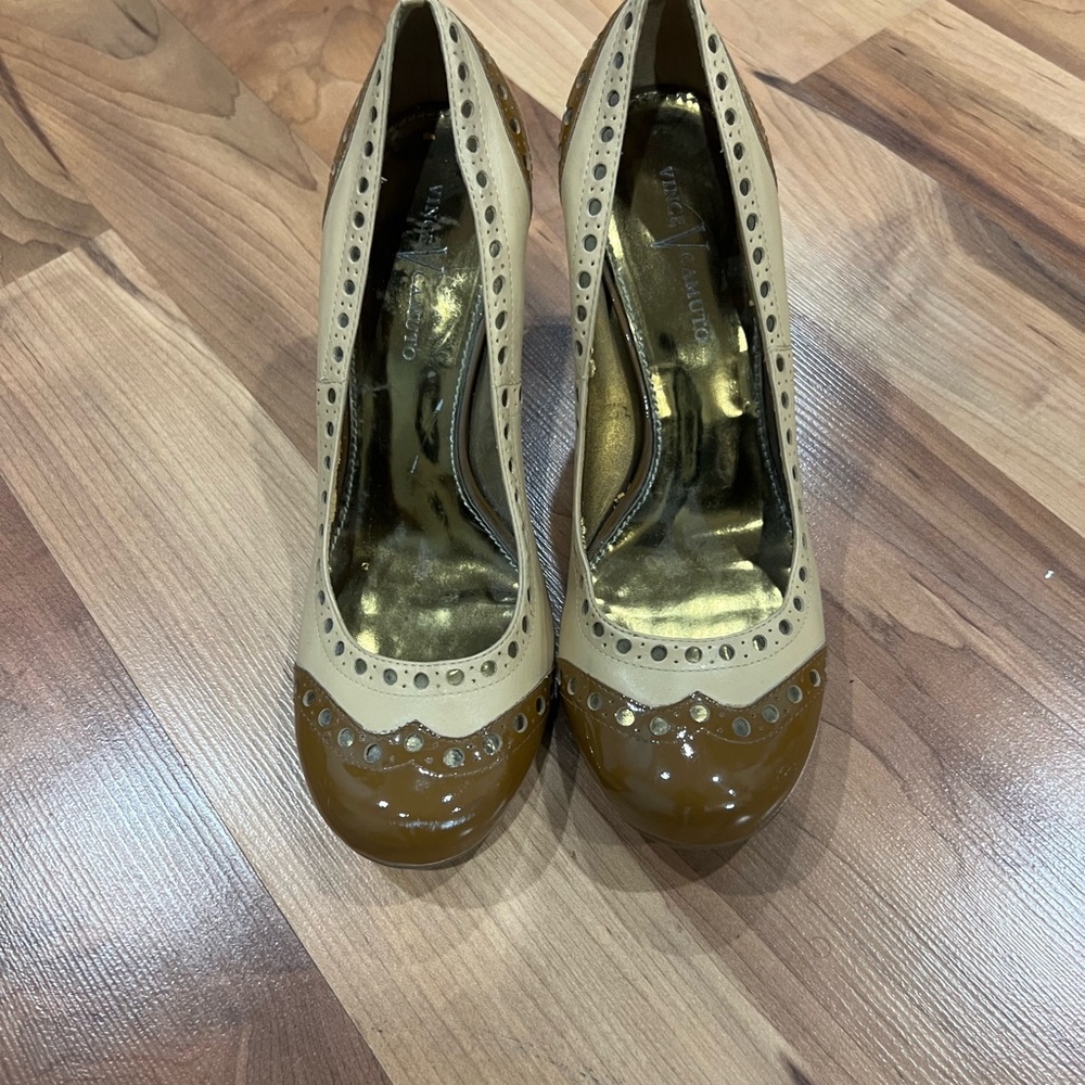 Elegant Beige and Brown Women's Heels